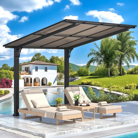 8' x 8' Gazebo for Patio, Small Free Standing Lean to Gazebo Pergola with Patio Roof (64 Sq.Ft Shaded) on, Customized