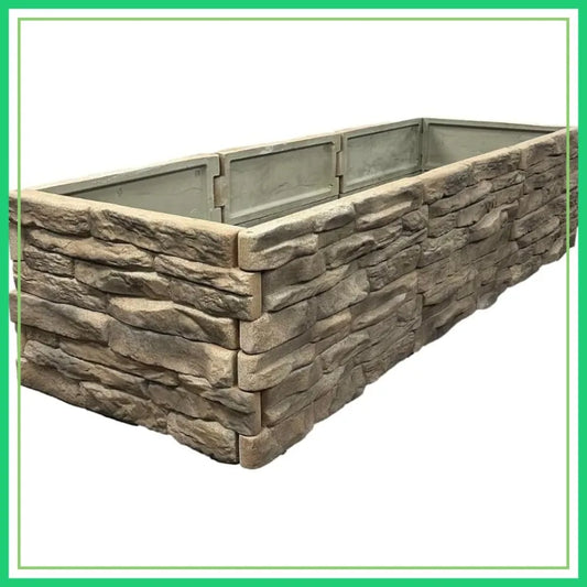 Raised Garden Bed Tan/Brown Ledgestones Composite Polyurethane Natural Look Stone Planter Box (6-Pack)