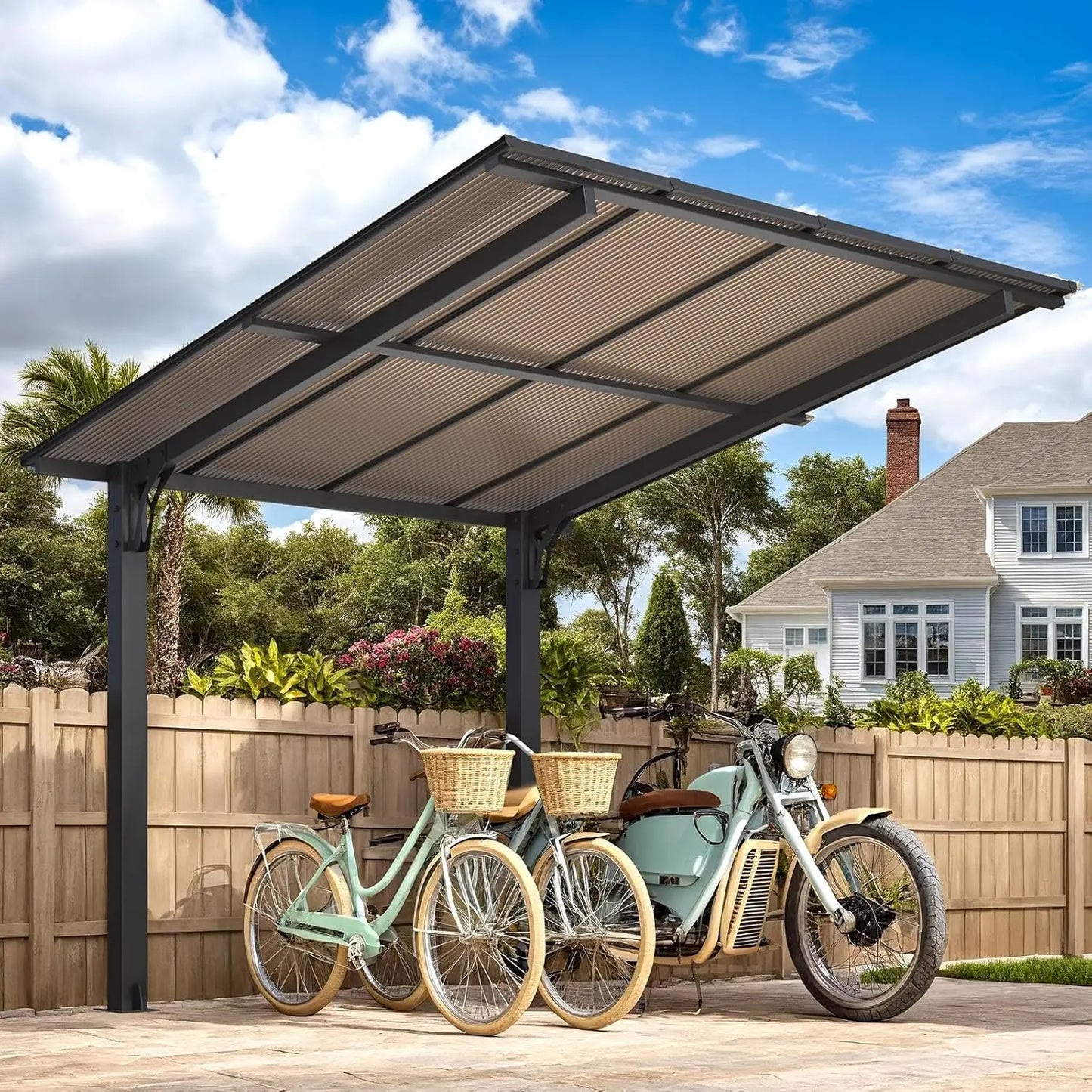 8' x 8' Gazebo for Patio, Small Free Standing Lean to Gazebo Pergola with Patio Roof (64 Sq.Ft Shaded) on, Customized